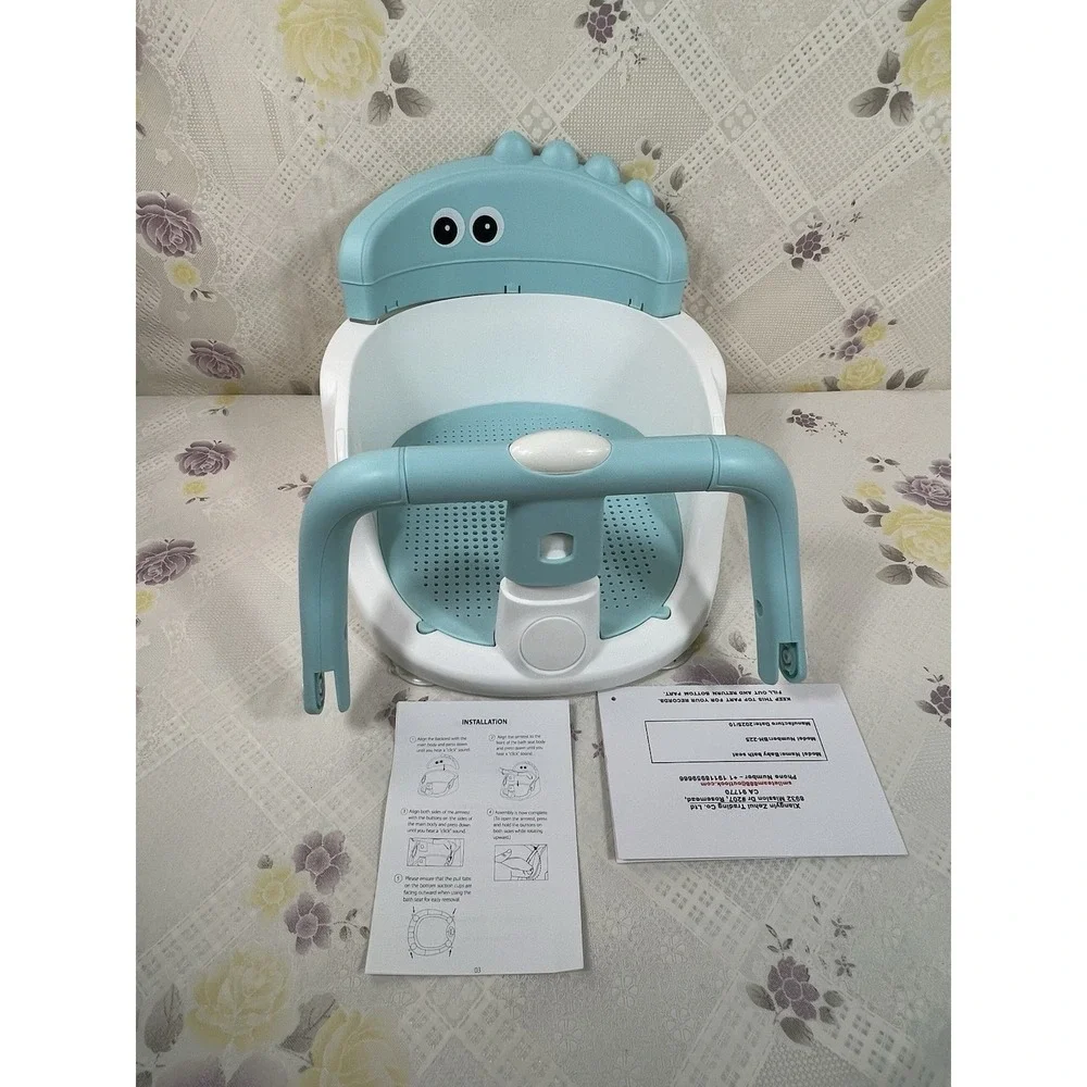 New Baby Bath Seat for Babies 5 Months & Up - Non-Slip Bath Seat for Sitting Blu